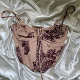 Orchid Bustier Corset Top With Adjustable Halter Tie