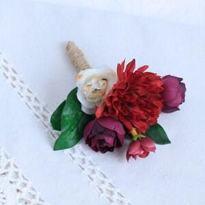 Groom Boutonniere,Groomsmen,ButtonHole,Corsage,Peony Crown,Bohemian Wedding,Wedding Accessories,Floral Wedding,Boho,Woodland,Prom,Graduation