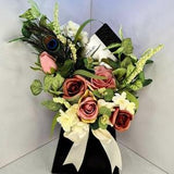 Kiki - Handmade Realistic faux flower Bouquet - Modern Hand Tied Boho Bouquets -Unique Artificial Fall Birthday Fake Flower - Gift