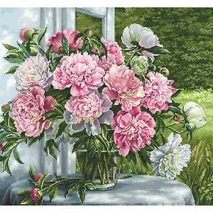 Cross-stitch kit Peonies To Window B594 luca-s