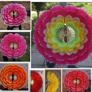 Peony Flower Hand Fan For Dancing Play Costume Props Home Decor Accessories Gift