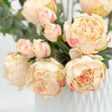 Dried Look Peonies | 10 Stems Cream Artificial Wedding  Home Decoration Gifts Decor Floral Flowers, High-Quality Realistic Arrangement Cream