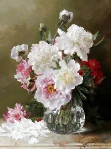 Gorgeous Peony with Still Life oil painting Giclee art printed on canvas L3366