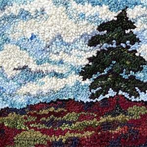 Rug Hooking Kit - Spruce on Blueberry Hill - burlap 13 x 17