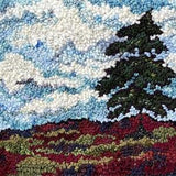 Rug Hooking Kit - Spruce on Blueberry Hill - burlap 13 x 17