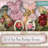Junk Journal Vintage Rose Bouquet  Dress Tags for Journals, Planners,  Bride Gift Tags, Travelers Notebooks and Scrapbooking Tags
