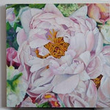 Pink Peony Bouquet Original Oil Painting on stretched  Canvas,   Flower blossom, Painting from photo 20x20"