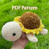 Sunflower Turtle Pattern Crochet, Turtle Crochet Patterns, Crochet Turtle Amigurumi Pattern, Amigurumi Turtle Crochet Patterns
