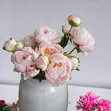 Gorgeous Pink Peony Trio - Real Touch Faux Flowers - 119cm Lifelike Stems - Stunning Home or Event Decoration.