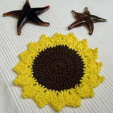 Crochet Sunflower hot pad table mat