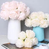 5pcs Artificial Peony Silk Flowers Fake Flower Bouquet Home Party Festival Decor