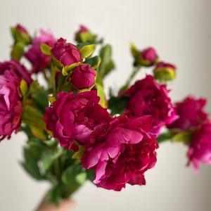 Artificial Peony Stem - Faux Flower / DIY / Wedding / Home Decoration / Gifts / Fuchsia
