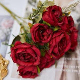 Artificial Flowers Silk Peony Bouquet Fake Rose Wedding Home Table Decoration