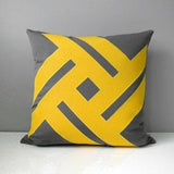 Decorative Grey & Yellow Outdoor Pillow Cover, Modern Pillow Cover, Lemon Yellow Cushion Cover, Sunflower Sunbrella Pillow Cover, Mazizmuse