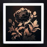 Peony Flower Silhouette No.1 Framed Wall Art Poster Print Picture Large