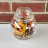 Vintage Dried Flowers in Sealed Glass Jar with Lid 4.75"