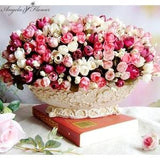 Autumn 15 Heads/Bouquet Small Bud Roses Bract Artificial Flower Silk Rose DIY Wedding Home Christmas Decor Flowers Rose Gifts