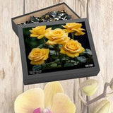 Yellow Roses Puzzle 120, 252, 500 piece Challenging roses jigsaw Beautiful floral Unique rose bouquet brain teaser Botanical garden scene