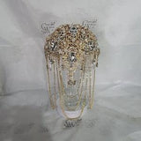 Gold Brooch bouquet, Jewel crystal wedding bouquet. Crystal Bridal Brooch Bouquet, cascade Jewel bouquet by Crystal wedding uk