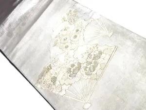5979953: JAPANESE KIMONO / VINTAGE FUKURO OBI / WOVEN PEONY & AUTUMN FLOWERS