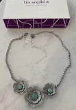 NWT LIA SOPHIA LILY PAD NECKLACE 18-23??? Aqua Silver Fashion Jewelry New In Box