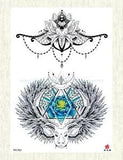 cool wrist tattoos  reindeer peony flower lotus large 8.25