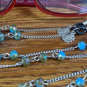 Eyeglass Necklace, Eyewear Necklace, Sunglass Chain, Eyeglass Strap, Decorative Eyeglass Necklace, Sunflower, Glass Bead Eyeglass Holder