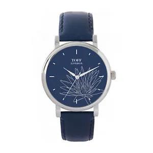 Toff London TLWS-17669 Ladies Grey Water Lilies Flower Watch