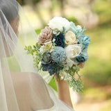 DIY Wedding Bouquet Flowers Kit - Dahlias Roses Peonies Orchids- Great for Wedding Bouquet Decor Centerpieces Bridal Shower Decoration -1