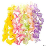 Rinco Large Petal Hawaiian Luau Party Carnation Flower 36" Fabric Leis, 12 CT
