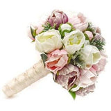 Real Touch Artificial White Blush Pink Lavender Peonies Bridal Bouquet Bridesmaids Bouquets Prom Cascade Bouquet Wedding Centerpiece Flowers
