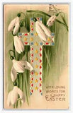 Easter Cross w lily Die cut HOLD TO LIGHT beautiful 1909