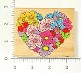 Hero Arts Heart of Flowers Rubber Stamp H652 Daffodils Lilies Posies Daisies VTG