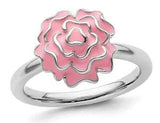 Sterling Silver Carnation Enamel Carnation Flower Ring
