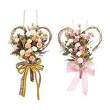 Wall Hanging Carnation Flower Wreath Garland Door Hanging Heart-Shaped Door