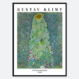 Gustav Klimt Sunflowers 1883 Vintage Exhibition Poster Art Print | Gustav Klimt Print, Gustav Klimt Poster, Gustav Klimt Painting #GK07B