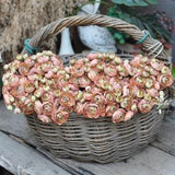 Autumn coral  One Bundle Artificial Silk Mini Ranunculus Artificial 6 Stems Silk Ranunculus Buds for wedding home decor