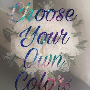 Custom Choose Your Own Colors Sola Wood Flower Bouquet with Baby's Breath and Greenery - Bridal Bridesmaid Toss