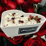dried flowers Candles, Bouquet of Roses, Wood Wick Candle, Reusable Heart Shaped Container, Made with Love, Craft Candles, Gift for Her