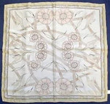 Fashion CARNATION Floral ARTS & CRAFTS Pink Beige PASTEL Crepe Silk 32" Scarf