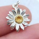 925 Sterling Silver Sunflower Necklace Layering Necklace Layering 925 Sterling Silver Simple Big Pendant Necklace Jewelry Gift for Wife