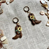 Cowgirl Boot Polymer Clay Dangle Earrings | Cowboy Boot Clay Earrings | Country Themed Earrings | Concert Earrings | Clay Earrings Canada