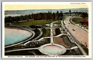 NEW LISTINGSeattle, Washington - The Gardens, Lily Pond & Reservoir Park - Vintage Postcard