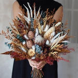 Rustic boho Wedding Bouquet,Dried Flowers Protea Home Wedding Decor,bridal bridesmaids bouquets,Flowers Arrangement,Small Centerpiece