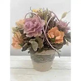 Colorful Dried Floral Eucalyptus Centerpiece Potted Plant Flower Arrangement 10"