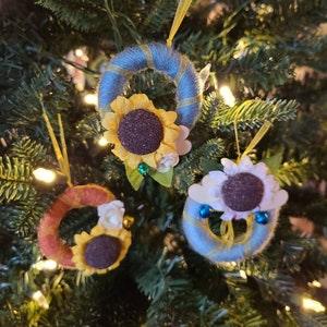 Sunflower Mini Wreath Set- Set of 3; Ornament Set