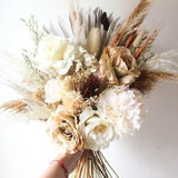 Rust tone Dusty Rose Pampas Grass bouquet / Large Palm Spear bouquet / Forever Bridal bouquet