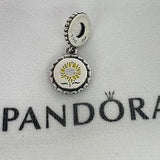 Authentic Pandora Sunflower Love For All Dangle Charm Exclusive Dangle Charm S925 Sterling Silver for Bracelets,for Necklaces, Enamel crafts