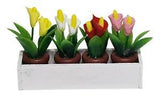 Miniature Dollhouse White Flower Box With Flowers Lilies 1:12 Scale New