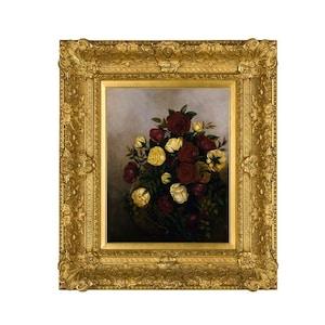 Floral Painting, Roses Still Life Painting Robert Seldon Duncanson Art Print, Canvas Wall Art, Living Room, Bedroom, Apartment Wall Decor